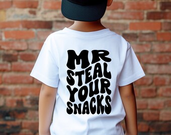 T-shirt con grafica Mr. Steal Your Snacks per bambini e neonati