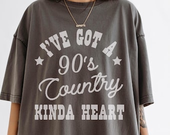 I’ve Got A 90’s Country Kinda Heart Graphic Tee Shirt for Women, western shirt, trendy, country shirt, cowgirl, yeehaw, rodeo, cowgirl