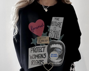 Women’s Rights Sweatshirt Crewneck for Women, girl power, women rights, trendy, retro, aesthetic, vintage, feminist, feminism, y2k