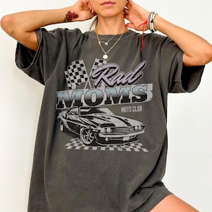 Rad Moms Moto Club Graphic Tee Shirt for Women, mom shirt, Mama, trendy, retro, vintage, badass, edgy, grunge, gift, oversized tshirt