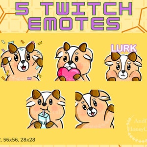 5 Goat Emote Pack | Cute Goat Emotes | For Twitch, YouTube or Discord