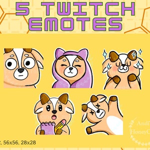 5 Goat Emote Pack | Cute Goat Emotes | For Twitch, YouTube or Discord