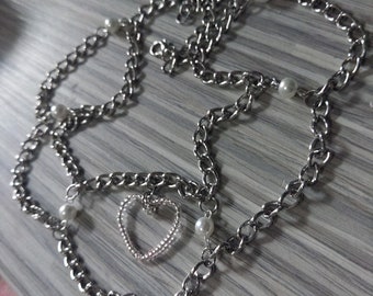 Empty Heart Chain Choker voor gothic E-girl-geïnspireerde outfits