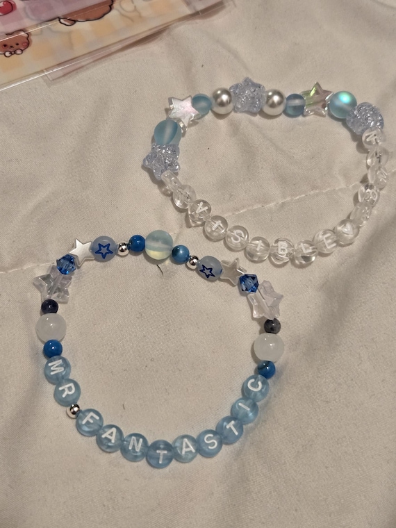Fantastic 4 fan made bracelets - Invisible Woman, Mister Fantastic, Thing, Human Torch, and Silver Surfer stan bracelet- customizable