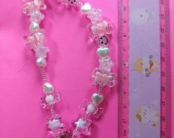 Decora phone charm wrist lanyard - Bubble gum Barbie pink or Miku mermaid blue - decora phone charm
