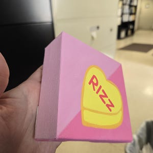 Rizz Valentine's Day Candy Heart Painting - 4 in on Canvas - Etsy