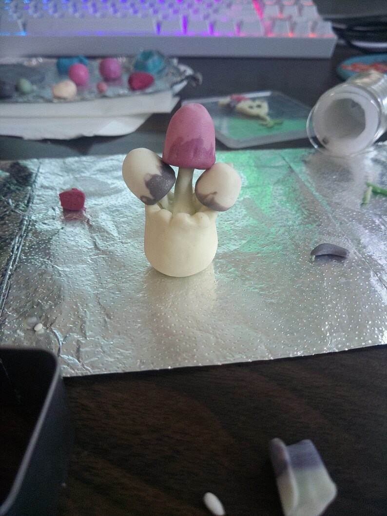 Morelull Fanart Standing Statue Desk Mushroom Pokemon Friend Polymer
