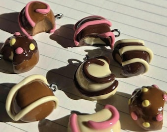 Nep chocolade hanger bedel - Valentijnsdag chocolade ketting - aanpasbare snoepjessieraden - Valentijn telefoon bedel accessoire