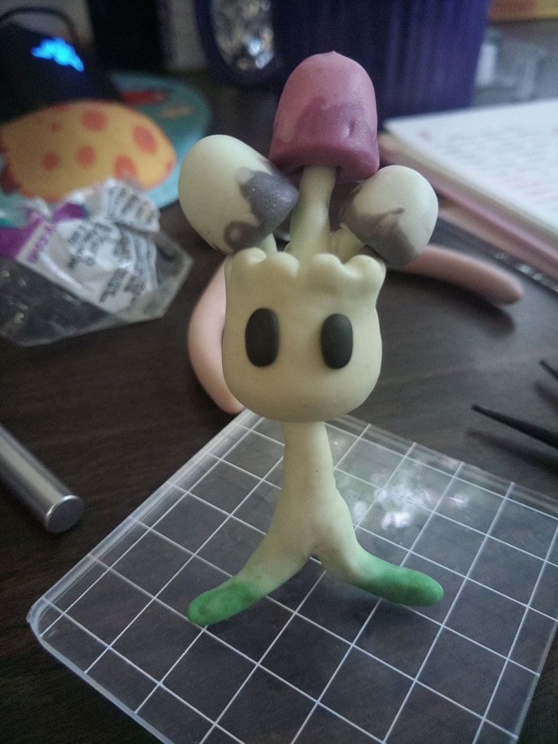 Morelull Fanart Standing Statue Desk Mushroom Pokemon Friend Polymer