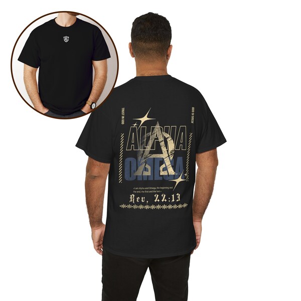 Eternal Reign T-Shirt Alpha & Omega | Aesthetic Shirt Christian Brown T-Shirt for Men Jesus Dress Christian Streetwear Clothing