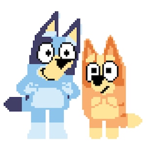 Blue Cartoon Dog And Sibling C2C Crochet Pattern