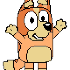 Blue Cartoon Dog Sibling C2C Crochet Pattern