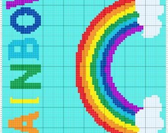 Rainbow graph + written Pattern C2C crochet