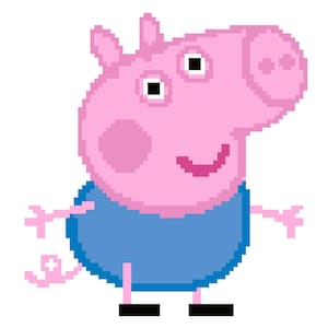 Patrón de crochet C2C para el hermano del cerdito de dibujos animados rosa