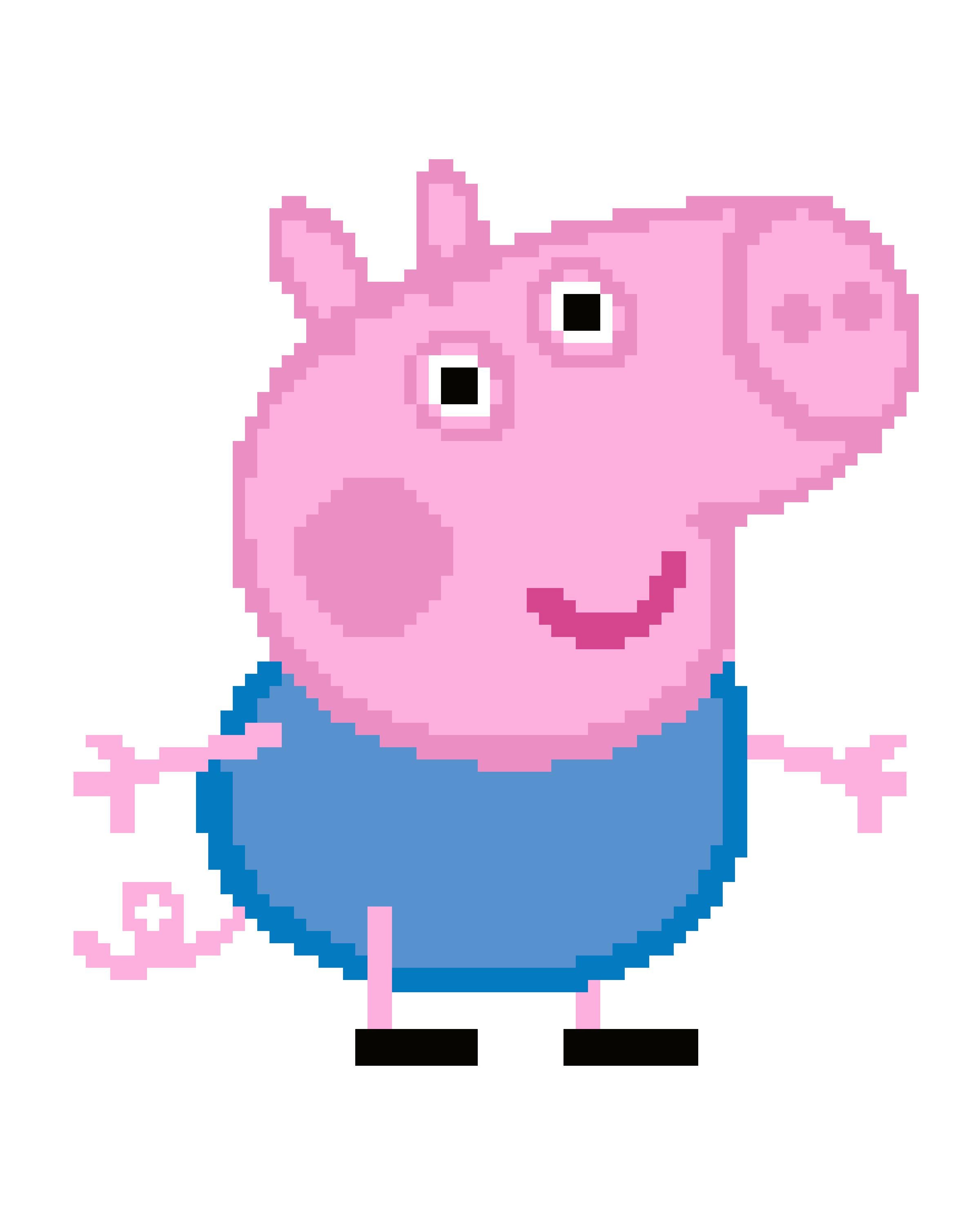 Pink Cartoon Pig Brother C2C Crochet Pattern
