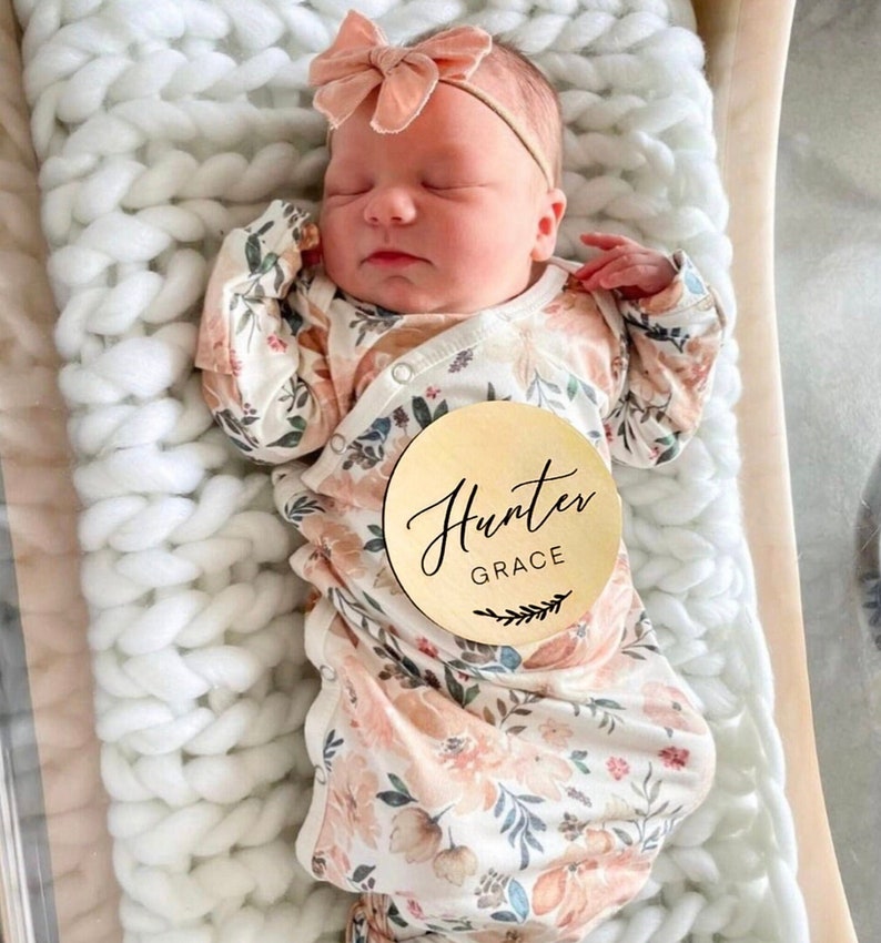 Wooden Baby Announcement Sign, Birth Reveal Name Sign, Personalized ...