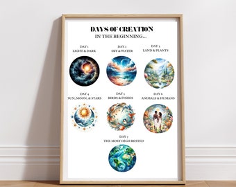 Genesis 7 Days of Creation Printable - Teach Kids About Biblical Creation