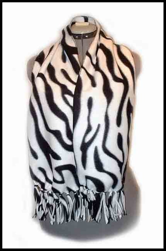 Zebra Fleece Scarf Wild Animal Muffler - Etsy Singapore