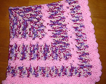 Crochet Lap Throw Blanket, , Approx. 39" Square, A little bit of bubble Gum