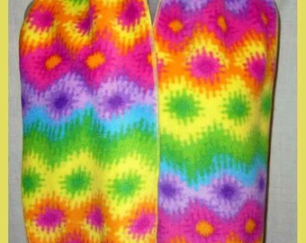 Bright Colorful Burst of Light Fleece Scarf, Brilliant Color Muffler, Neck Scarf