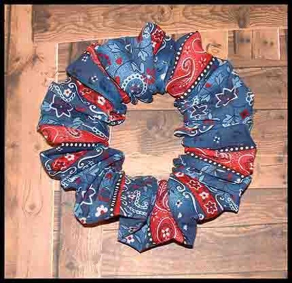Prairie Girl Bandana Hair Scrunchie Country Bandanna Ponytail Etsy