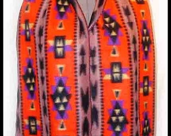 Southwest  Print Fleece Large Scarf - Extra Wide Style - 12 in  - High Serra , UNISEX