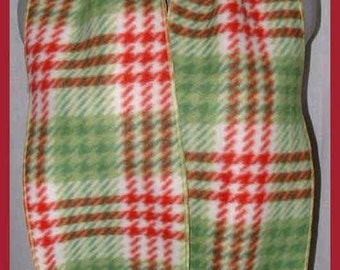 Red & Green Plaid Fleece Scarf, Muffler, Neck Scarf, Bufanda