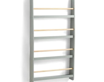 Slim Wall Mounted Book Shelf|Four Tier Book Shelf|Multicolour Bookshelf|Stylish Book Shelf|Kids Room Bookshelf|Nursery Furniture|Books Tidy