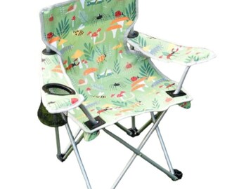 Chaise de camping pour enfants|Chaise de patio à imprimé insectes et papillons|Chaise de jardin pour enfants|Activité de plein air d'été pour les enfants|Mignonne chaise de camping pour tout-petits