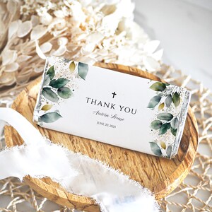 chocolate bar wrapper baptism, Baptism Candy Bar Wrapper, Baptism Chocolate Wrapper Template, Printable Candy Bar Wrapper, greenery, GDF001