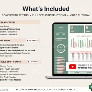 Family and Couples Budget Spreadsheet for Household Expenses Kids and Family Monthly Annual Budget Google Sheets Excel Bill Debt Tracker image 3