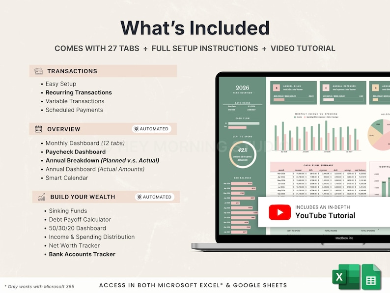 Family and Couples Budget Spreadsheet for Household Expenses Kids and Family Monthly Annual Budget Google Sheets Excel Bill Debt Tracker image 3