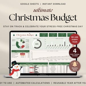 Christmas Budget Planner Google Sheets 2025 Holiday Budget Spreadsheet for Christmas Expense Tracker Holiday Planning Checklist Organizer