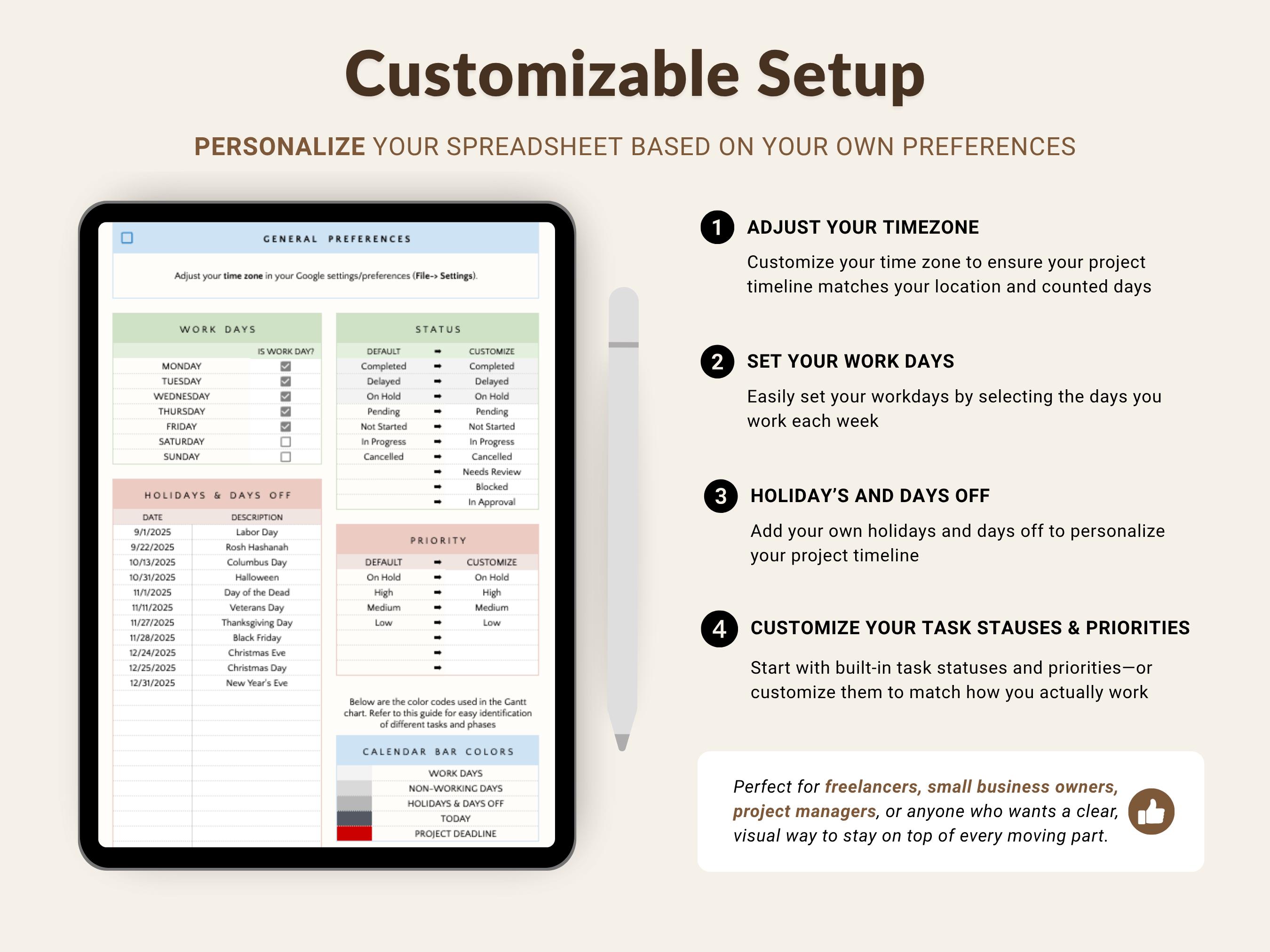 Project Timeline Tracker Gantt Chart Google Sheets Project Planner Task ...