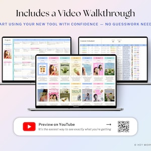 Yearly Social Media Content Calendar Google Sheets Excel Monthly Content Planner for Instagram TikTok Social Media Schedule Spreadsheet image 12