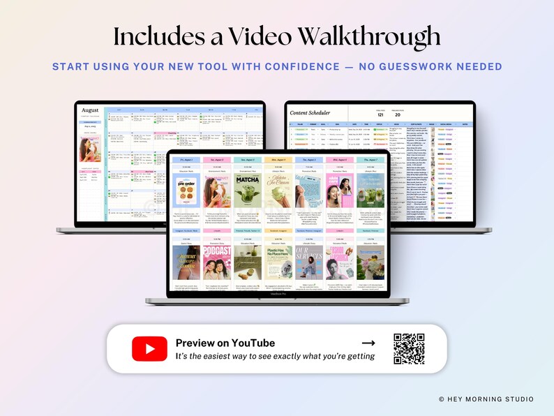 Yearly Social Media Content Calendar Google Sheets Excel Monthly Content Planner for Instagram TikTok Social Media Schedule Spreadsheet image 12