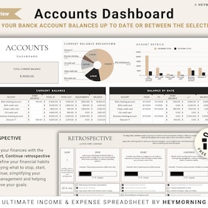 Income Expense Tracker Spreadsheet Personal Finances Planner Business Profit Loss Google Sheets Bookkeeping Template Yearly Budget Tracker image 8