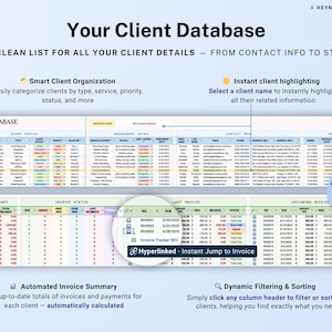 Invoice & Client Tracker Spreadsheet for Small Business CRM Google Sheets Invoice Tracker Generator Excel Lead Management Payment Tracker image 4