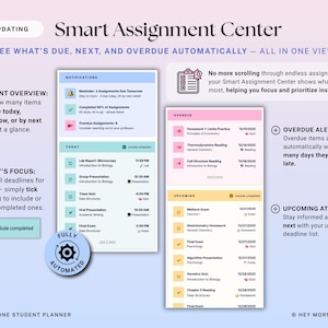 Academic Student Planner Google Sheets Excel University Planner Spreadsheet College Assignment Tracker Class Timetable Degree Planner GPA image 5