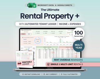 Rental Property Bookkeeping Google Sheets Landlord Spreadsheet Multi Property Income and Expense Tracker Excel Tenant Tracker Rent Payment