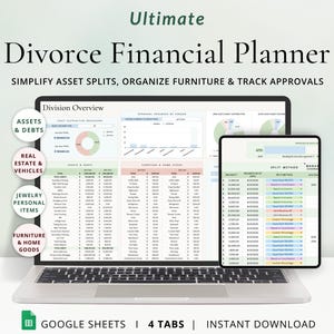 Echtscheidingsplanner Spreadsheet Vermogensverdeling Google Spreadsheets Echtscheiding Financiële afwikkeling Eigendom en schulden Splitsing Scheidingsovereenkomst Overgang