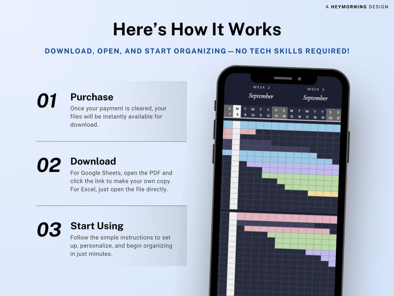 Gantt Chart Google Sheets Template Dark Mode Project Timeline Tracker ...
