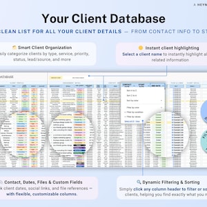 Client Tracker Google Sheets Excel CRM Client Manager Template Small Business Lead Management Spreadsheet Task Tracker Communication Log image 4