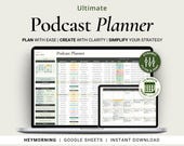 Podcast Planner Spreadsheet Google Sheets Podcast Content Planning Template Digital Podcast Script Episode Checklist Content Calendar