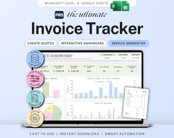 Invoice Tracker Google Sheets Excel Invoice Generator Spreadsheet Small Business Billing Payment Tracker Client Invoice Manager Invoicing