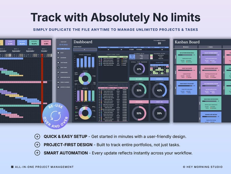 Task Manager Spreadsheet Dark Mode Team Task Tracker Google Sheets Excel Task Priority Matrix Kanban Board To Do List Weekly Schedule image 12