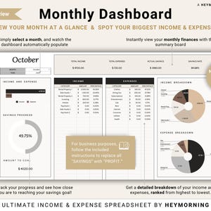 Income Expense Tracker Spreadsheet Personal Finances Planner Business Profit Loss Google Sheets Bookkeeping Template Yearly Budget Tracker image 5