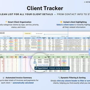 Invoice Tracker Google Sheets Excel Invoice Generator Spreadsheet Small Business Billing Payment Tracker Client Invoice Manager Invoicing image 4