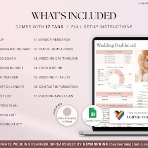 Wedding Planner Spreadsheet Google Sheets Wedding Planning Checklist Wedding Budget Expense Tracker Wedding Itinerary Guest List To Do List image 2