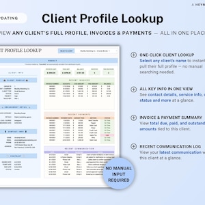 Invoice & Client Tracker Spreadsheet for Small Business CRM Google Sheets Invoice Tracker Generator Excel Lead Management Payment Tracker image 7